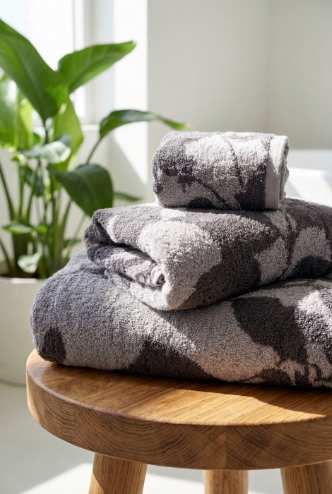 Mijolnir Juego de toallas Zebra de 3 piezas Gris y Negro Mijolnir Juego de toallas Zebra de 3 piezas Gris y Negro